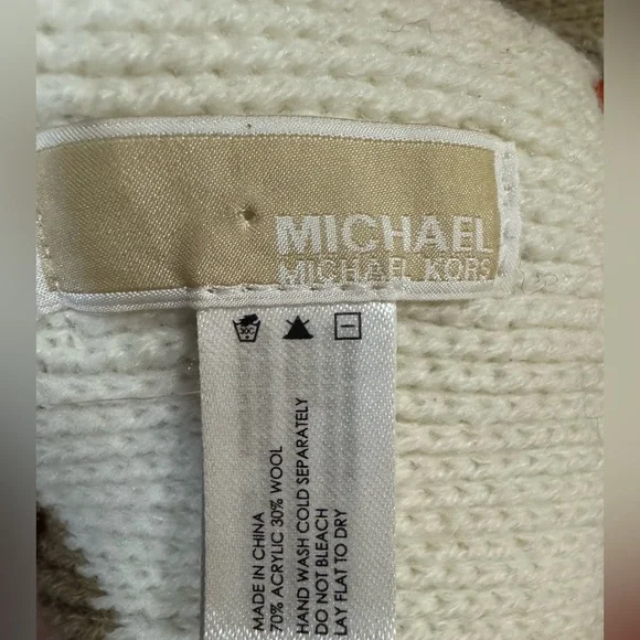 Michael Kors Color Block Scarf wool blend infinity - Picture 4 of 6